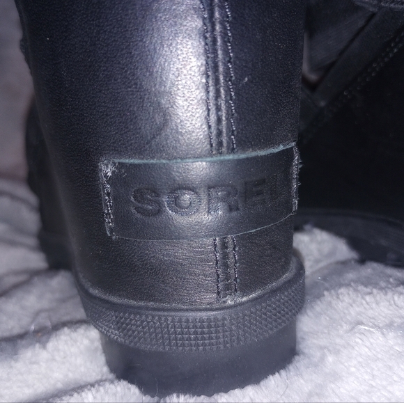 Sorel Black Joanie II Strappy Wedge Sandals Size 8 EUC - Picture 9 of 13